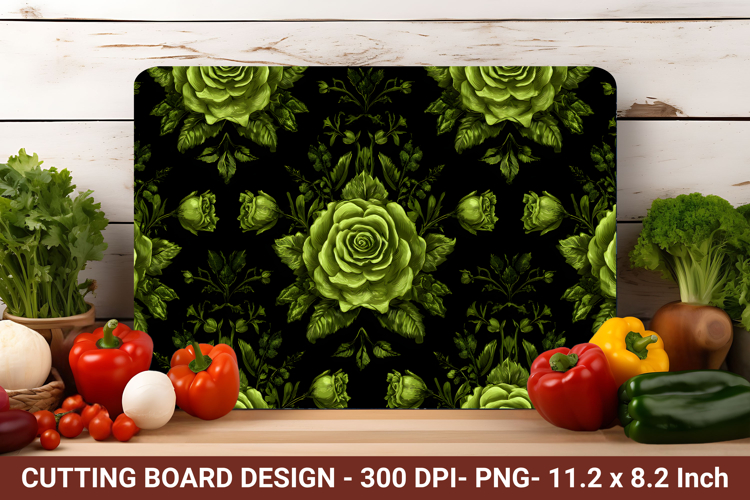 Gothic Green Rose Cutting Board | Cutting Board Png