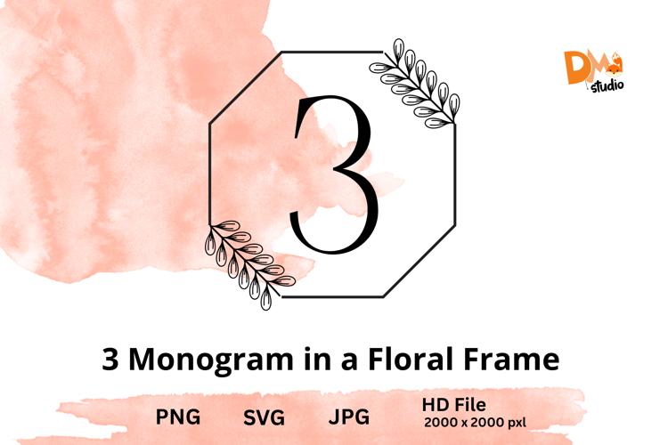 Monogram in a Floral Frame