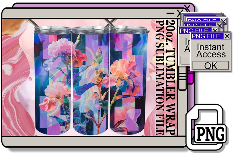 Playful Spring Petals Pattern Wrap for 20oz Tumbler example image 1