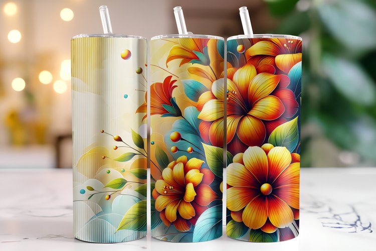 Flowers Tumbler Wrap | Sublimation | Tumblers