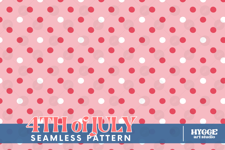 American 4th of July Coquette Polka Dot Seamless Pattern DTF