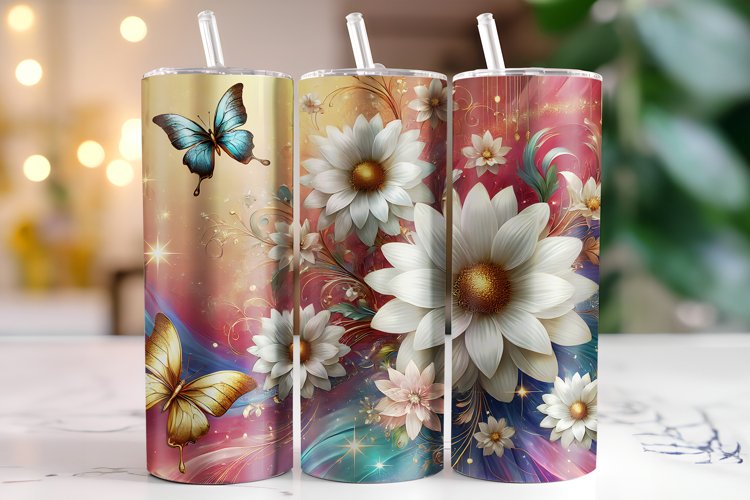 Flowers Tumbler Wrap | Sublimation | Tumblers