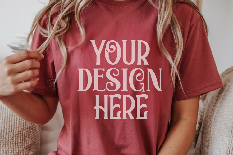 Chambray Comfort Colors 1717 Christmas Mockup, CC 1717