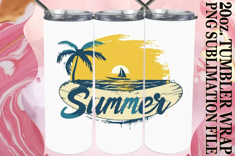 Retro Sunshine,Tumbler Wrap 20oz