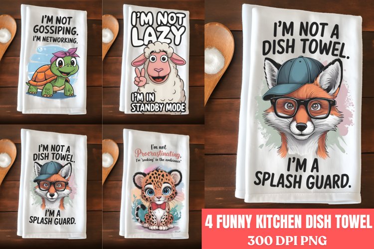Funny Kitchen Towel Sublimation PNG