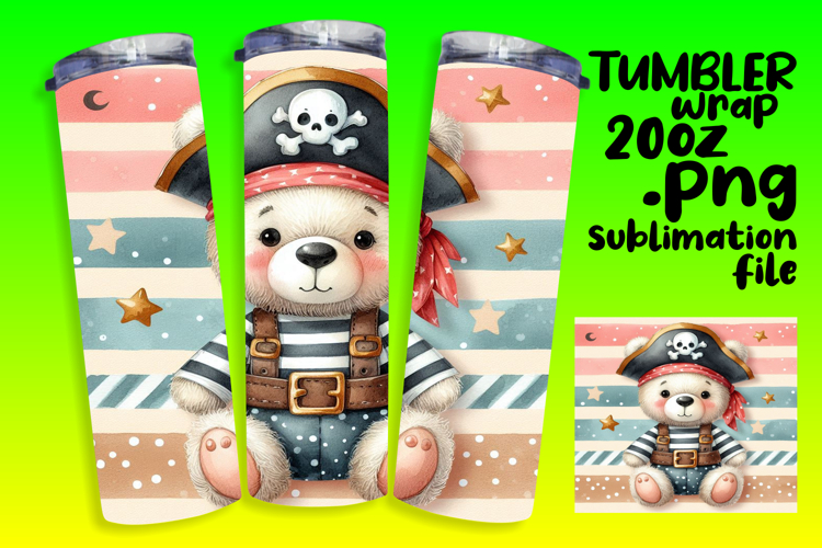 DYNAMIC 20oz Tumbler PNG Artwork , Teddy Bear