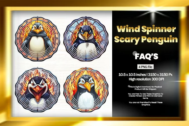 Scary Penguin Wind Spinner Sublimation - 04 Variations