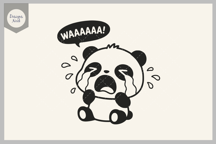 Funny Tired Panda SVG, Exhausted Panda Cut File