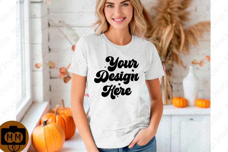 White Tshirt Mockup Image 14