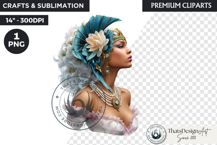 Royal Lotus Princess Fantasy Goddess Floral Clipart