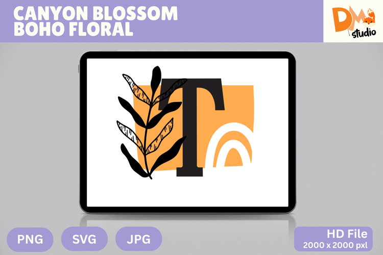 Canyon Blossom Boho Floral Monogram