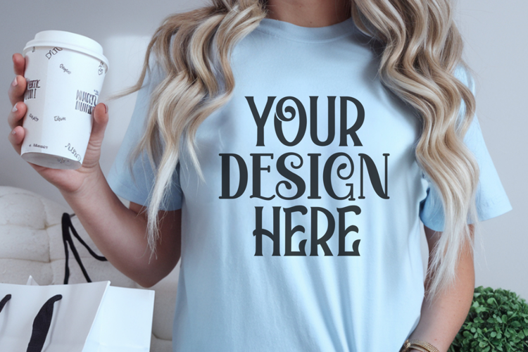 Chambray Comfort Colors 1717 Christmas Mockup, CC 1717
