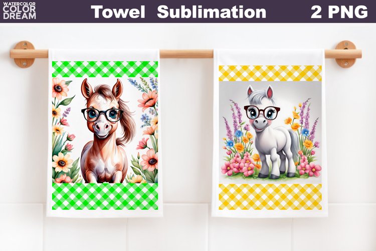 Funny Horse Towel | Spring Animal Kitchen Towel example image 1