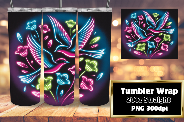 VIBRANT Sublimation Tumbler Design , Birds