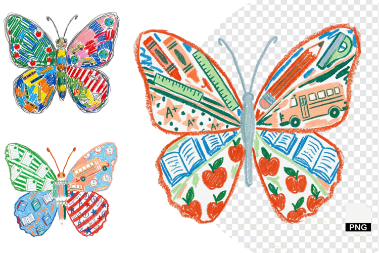Back To School Butterfly Clipart
