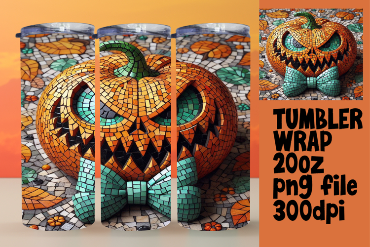 LUXURIOUS 20oz Tumbler Artwork , Cute Pumpkin