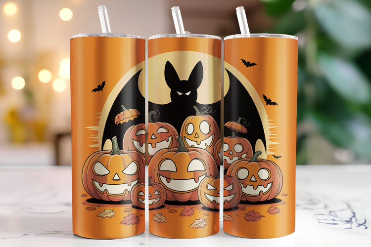 Halloween Pumpkin Tumbler Wrap | Sublimation | Tumblers