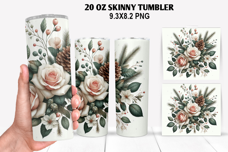 Flowers Skinny Tumbler 20oz Wrap Design, Spring Tumbler Wrap
