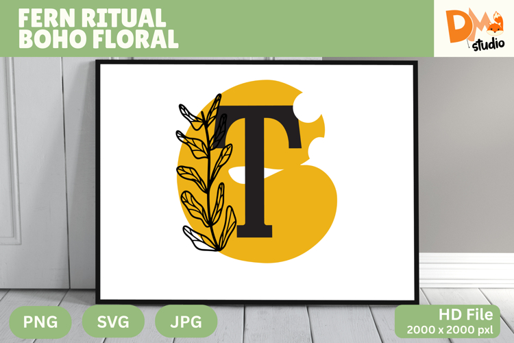 Fern Ritual Boho Floral Monogram