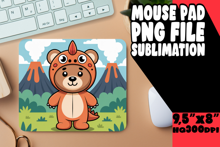 Sweet Desk Mat Sublimation Style, Cute Bear