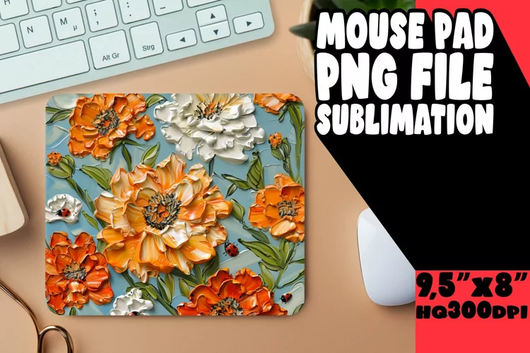 Elegant Spring Bouquet Sublimation Mouse Pad