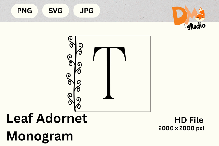 Leaf Monogram Svg Image 23