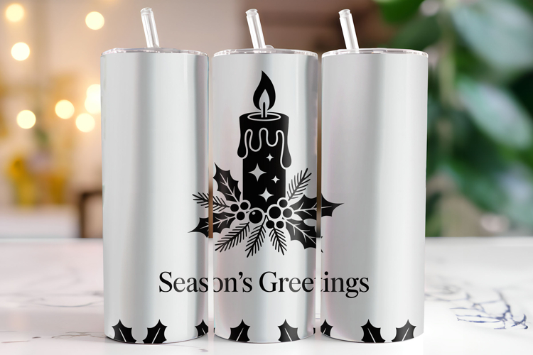 Seasons Greetings Tumbler Wrap | Christmas Wrap