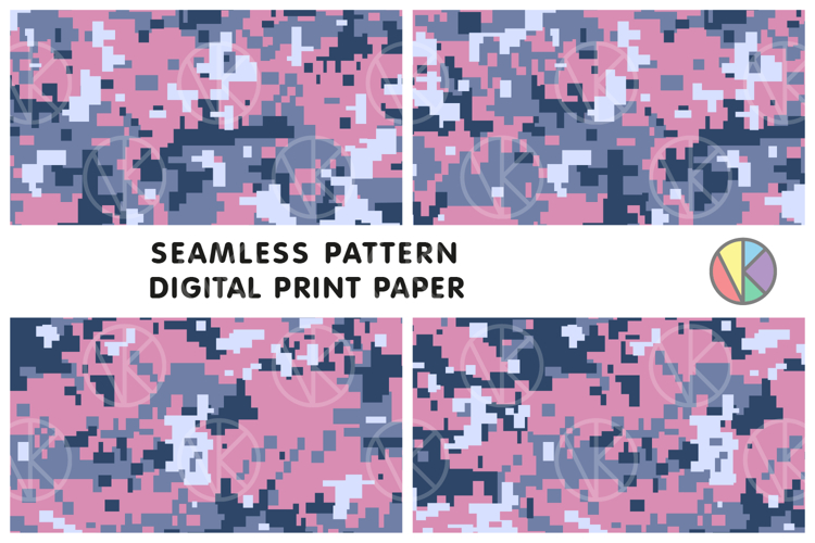 Pixel Camouflage Seamless Tileable Pattern.