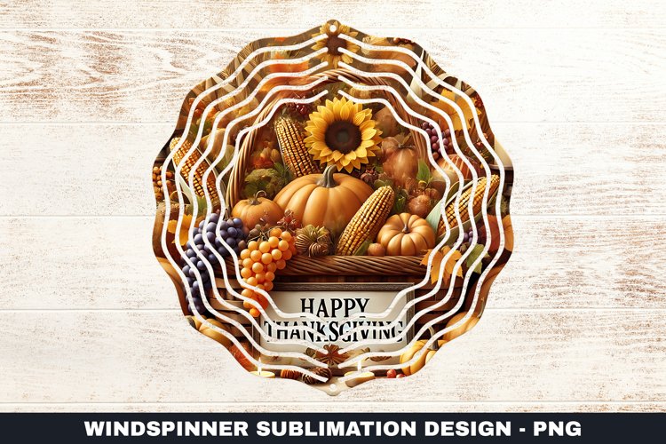 Happy Thanksgiving Wind Spinner Sublimation Design