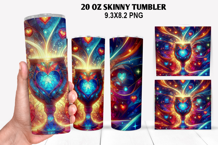 Valentine Skinny Tumbler 20oz Wrap Design, Valentine Tumbler