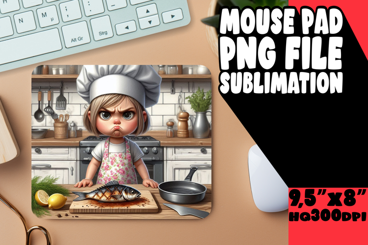 Cozy Mouse Mat Design Sublimation, Girl Grumpy