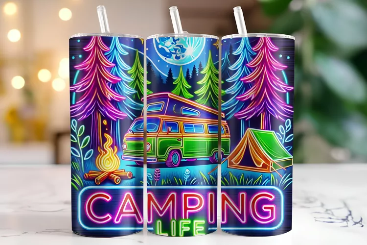 Camping life Tumbler Wrap | Sublimation | Tumblers