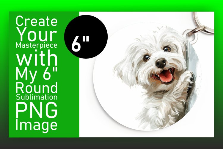 Whimsical Funny Circle Dog Lover Keychain PNG example image 1