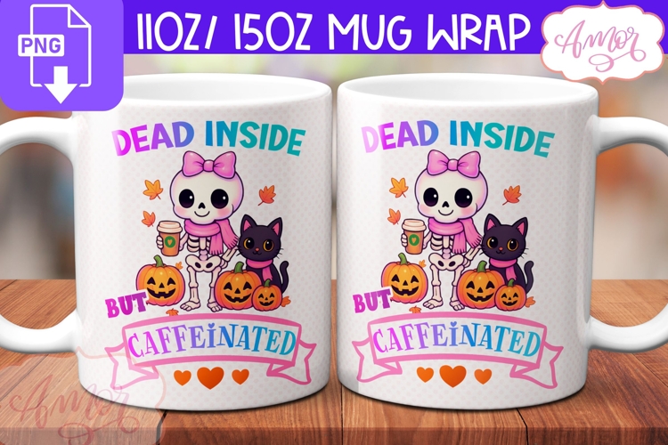 Halloween Season mug wrap PNG, Coffee lover mug PNG