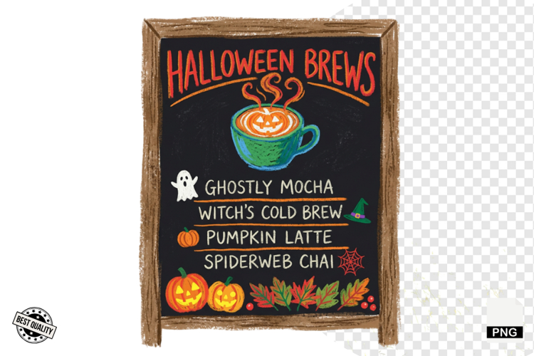 Halloween Coffee Signs PNG