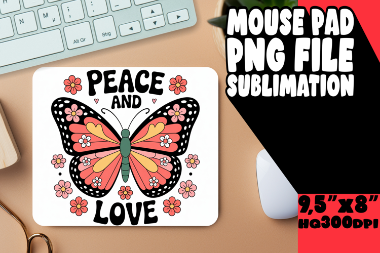Cozy MOUSE MAT Creative Sublimation, Butterfly