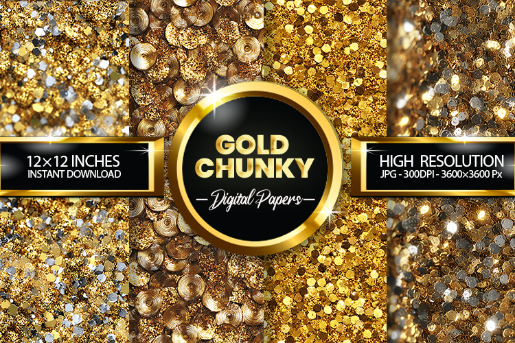 golden chunky Digital Papers - 04 variations