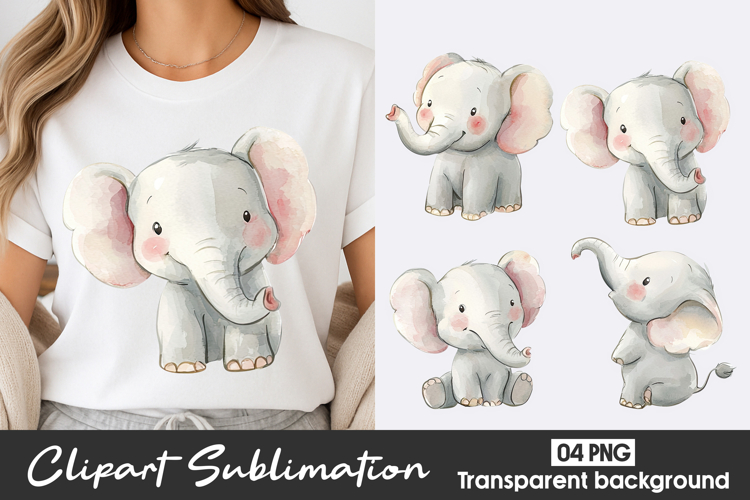 Elephant Watercolor Clipart