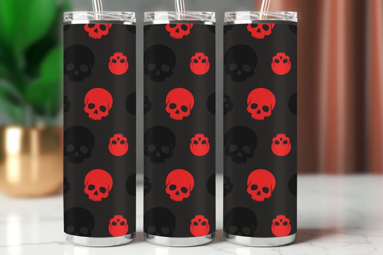 Halloween Tumbler Wrap Seamless Pattern example image 1
