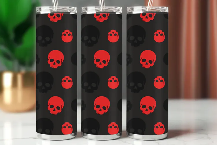 Halloween Tumbler Wrap Seamless Pattern