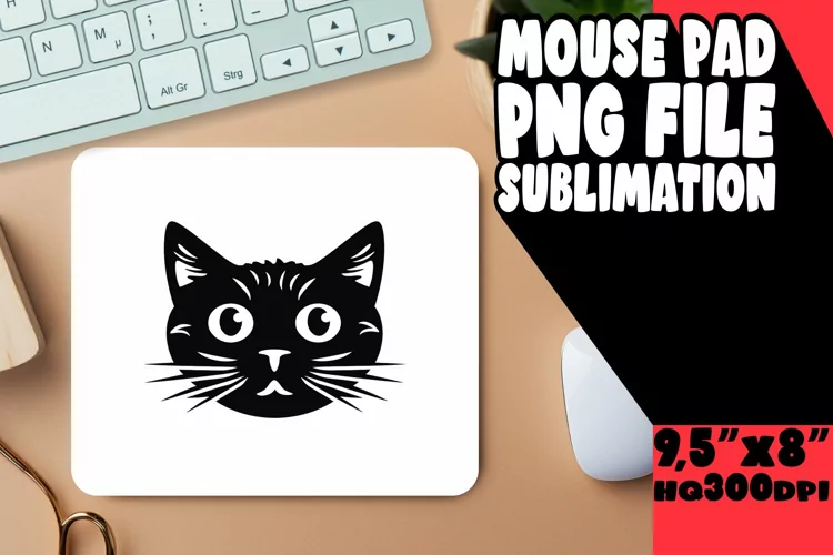 Quirky Cat Play Mouse Pad Graphic