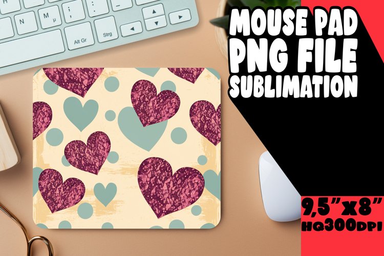Playful Desk Mat Sublimation PNG, Heart