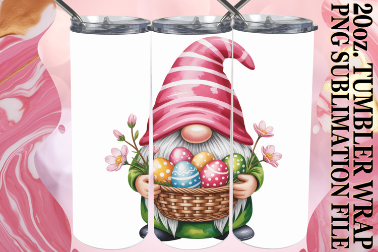 Pastel Watercolor Bow Tumbler Wrap for 20oz Sublimation example image 1