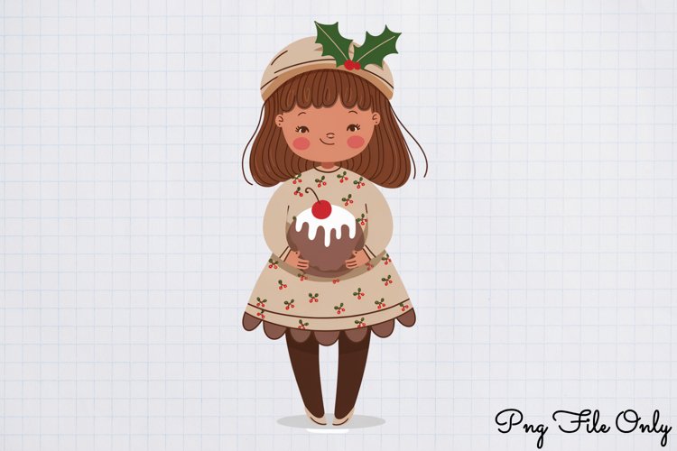 Cute Boho Christmas Watercolor Clipart PNG