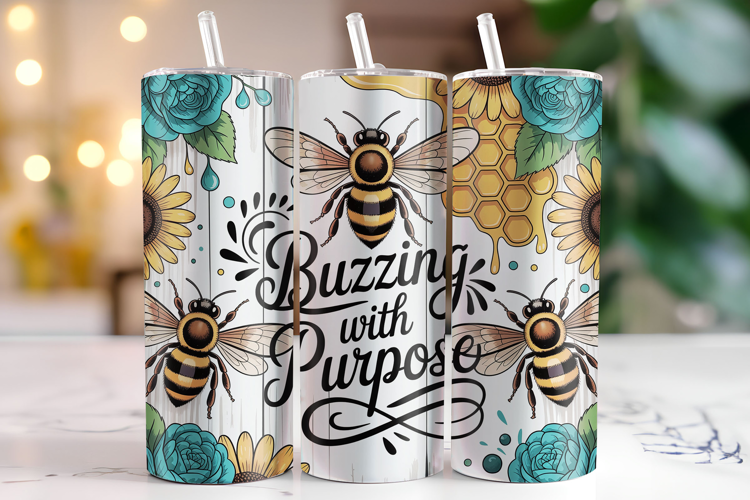Buzzing with Purpose Tumbler Wrap | Sublimation | Tumblers