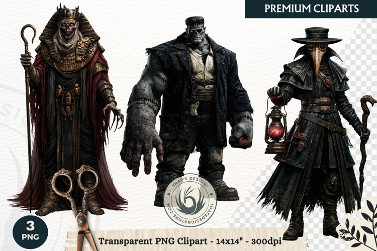Dark Fantasy Halloween Horror Clipart PNG, Gothic Monster
