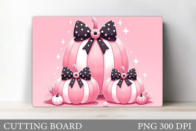 Pink Pumpkin Cutting Board. Pumpkin Kitchen Cutting Board