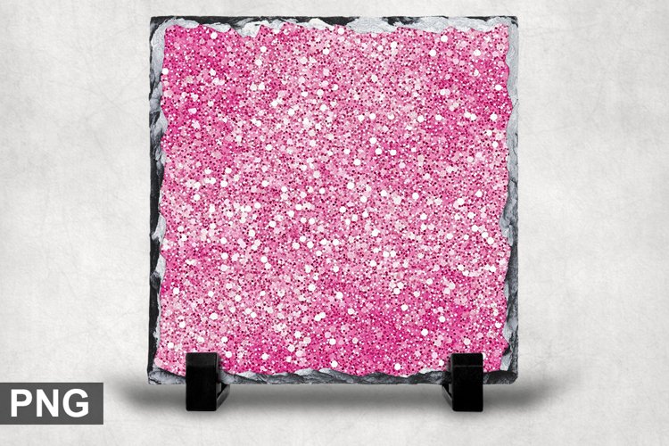 Pink Glitter Square Sublimation Slate Design