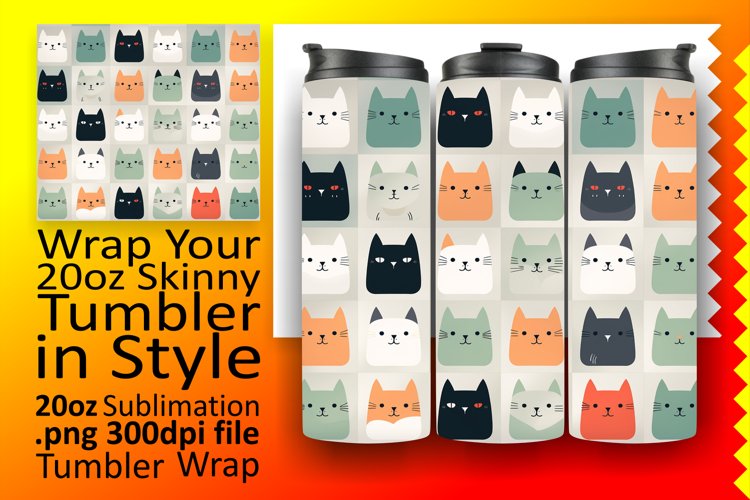 Enchanting Cat Tumbler Wraps: Sublimation Wonders