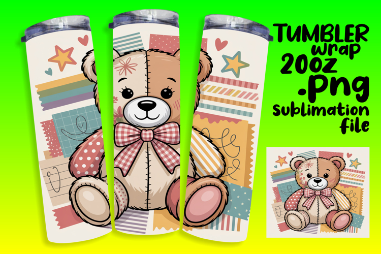 STYLISH 20oz Sublimation Design , Cute Bear